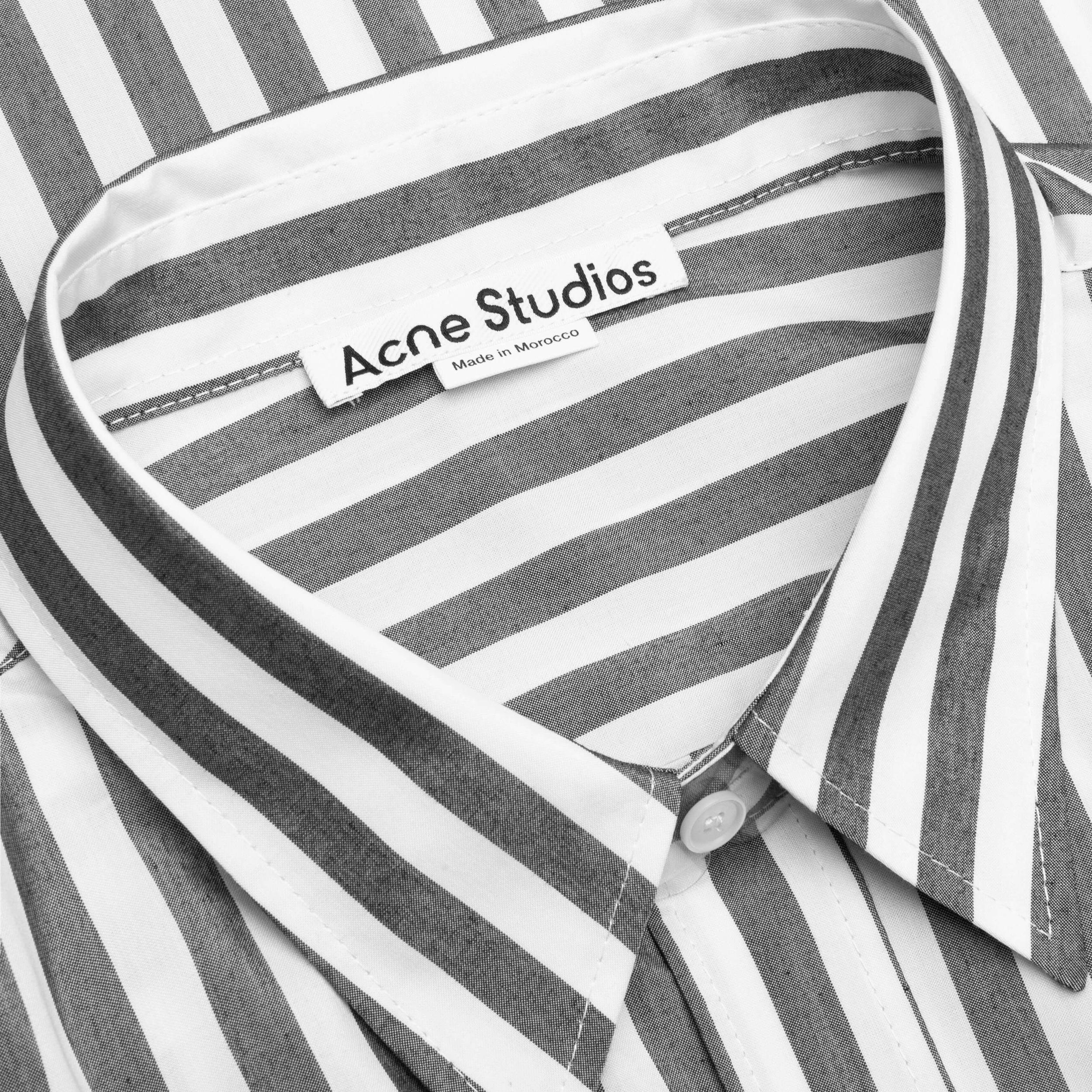 Stripe Button Up Shirt - Black/White Male Product Image