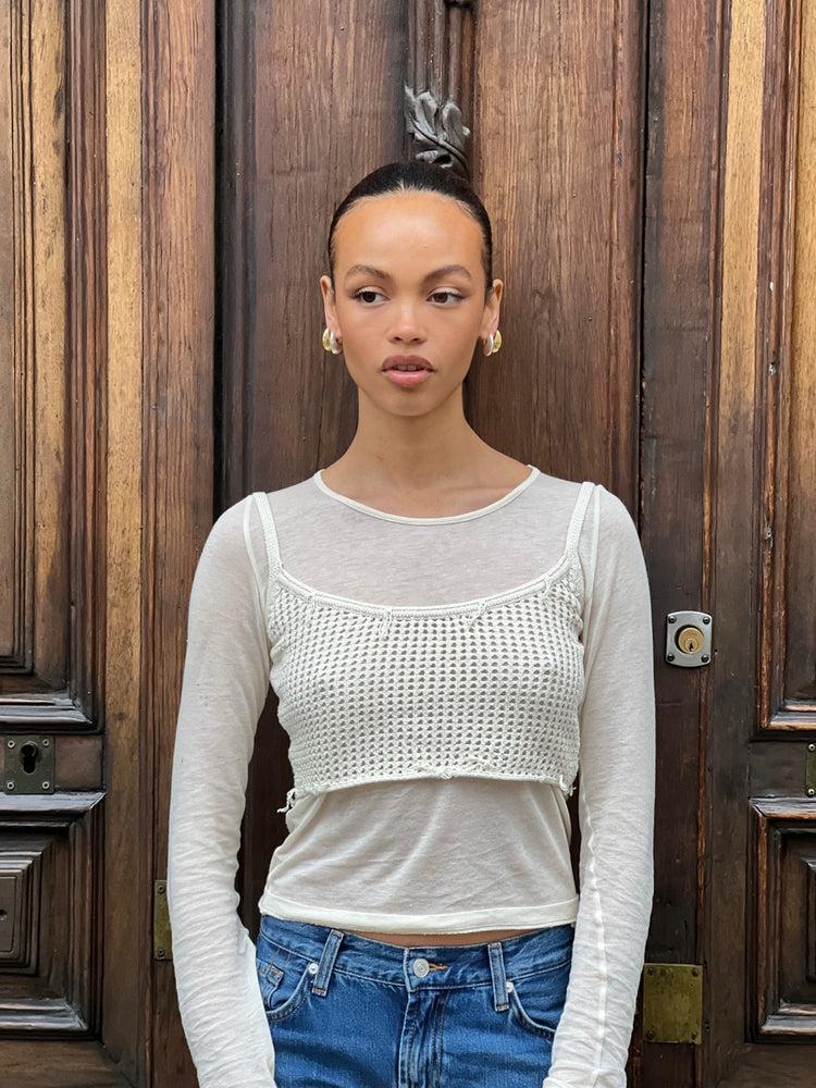 Cropped Open Knit Tank Product Image