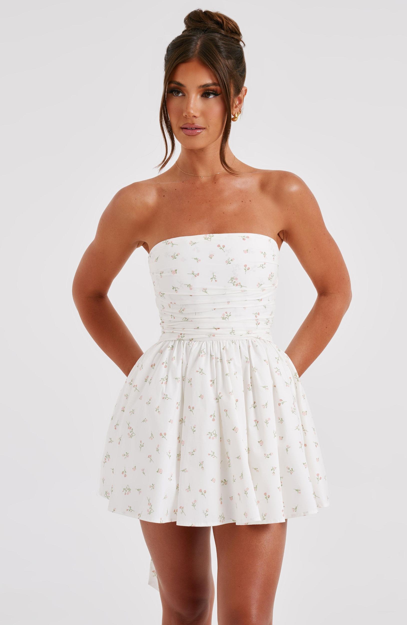 Katrina Mini Dress - Blush Floral Print Product Image