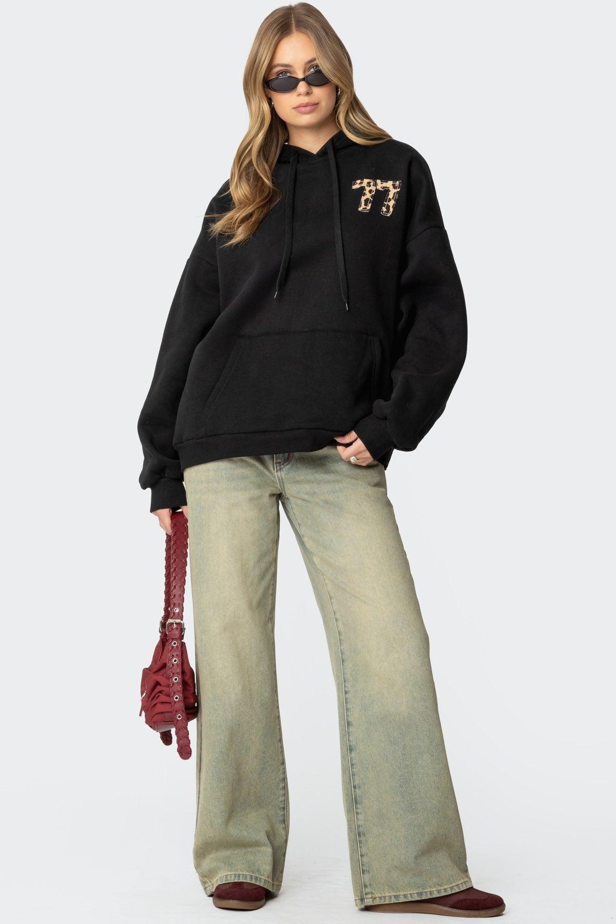 Leopard 77 Oversized Hoodie Product Image