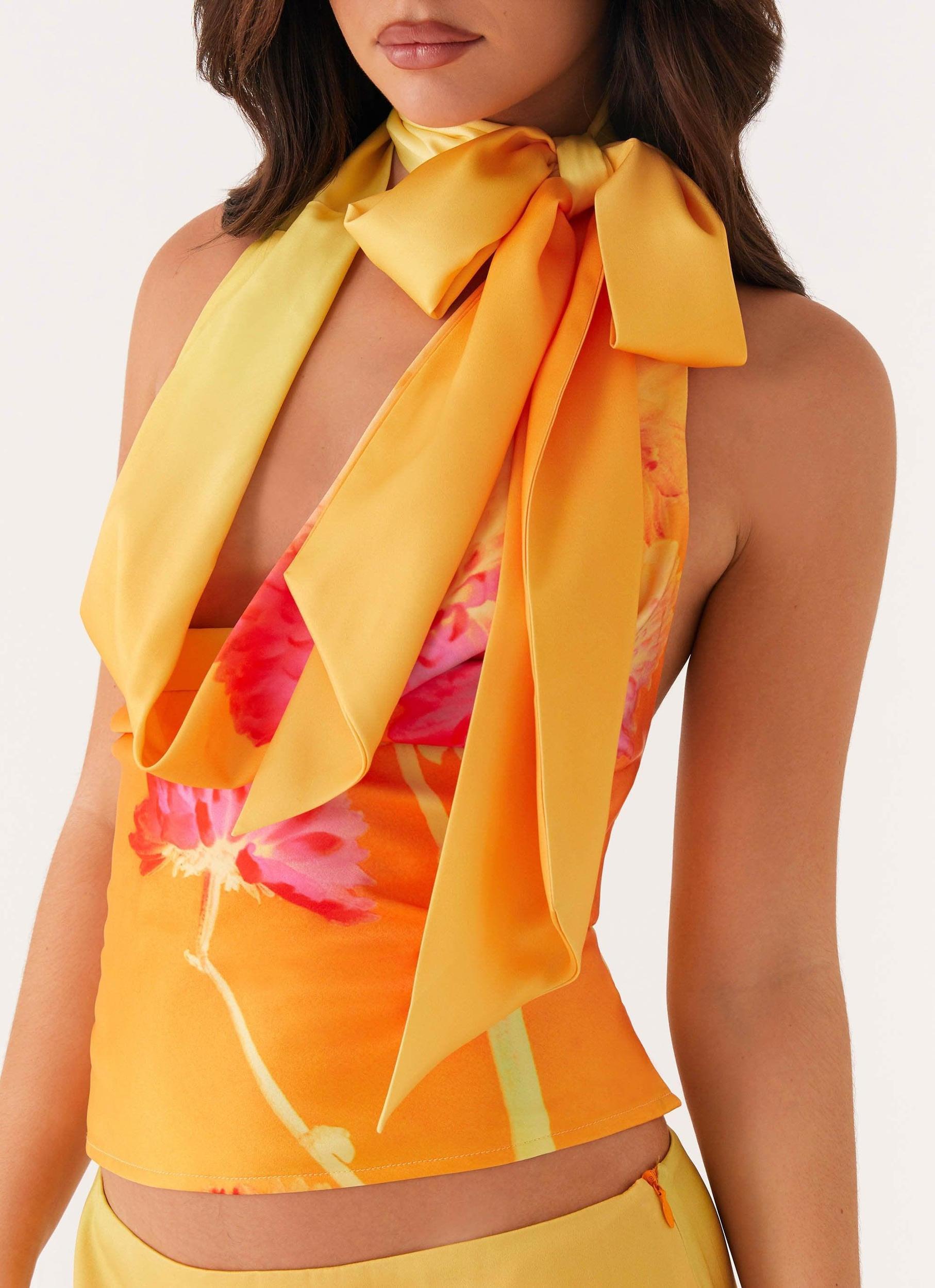 Nala Top - Orange Floral Product Image