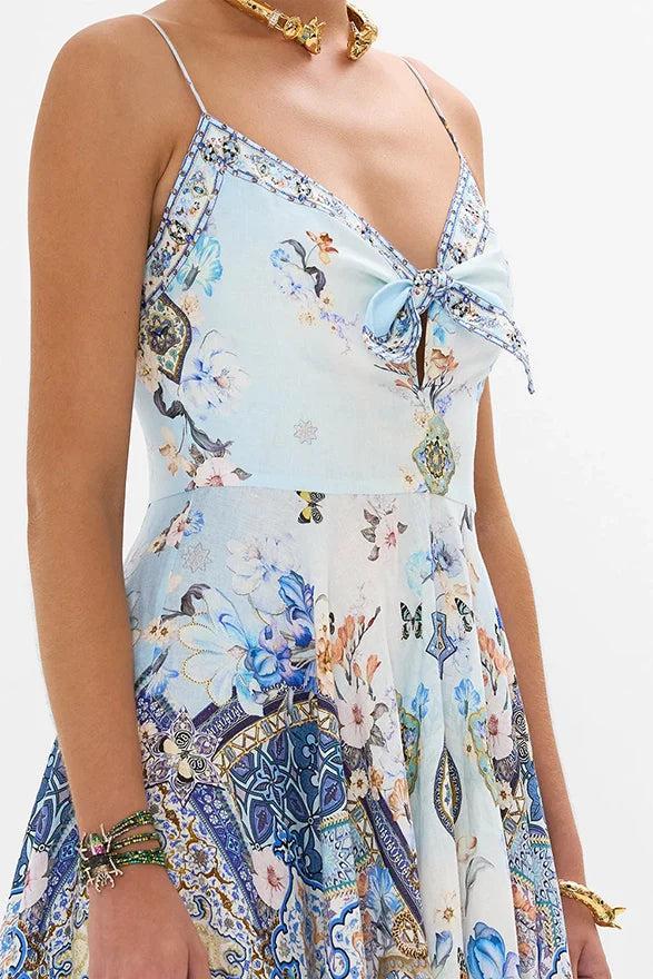 CAMILLA Long Dress With Tie Front Product Image