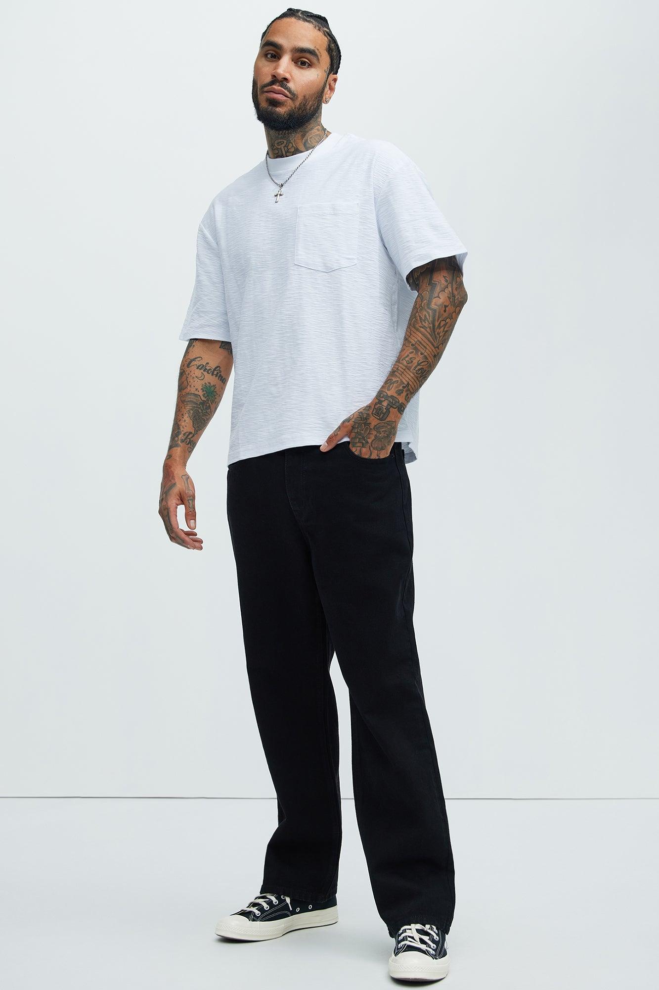 Asher Slub Texture Pocket Tee - White Product Image