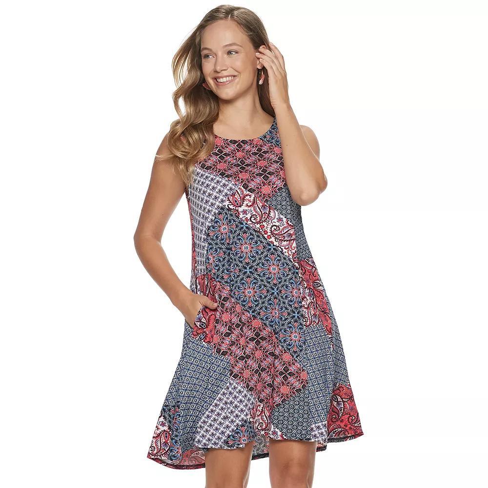 Womens Nina Leonard Floral Swing Dress Product Image