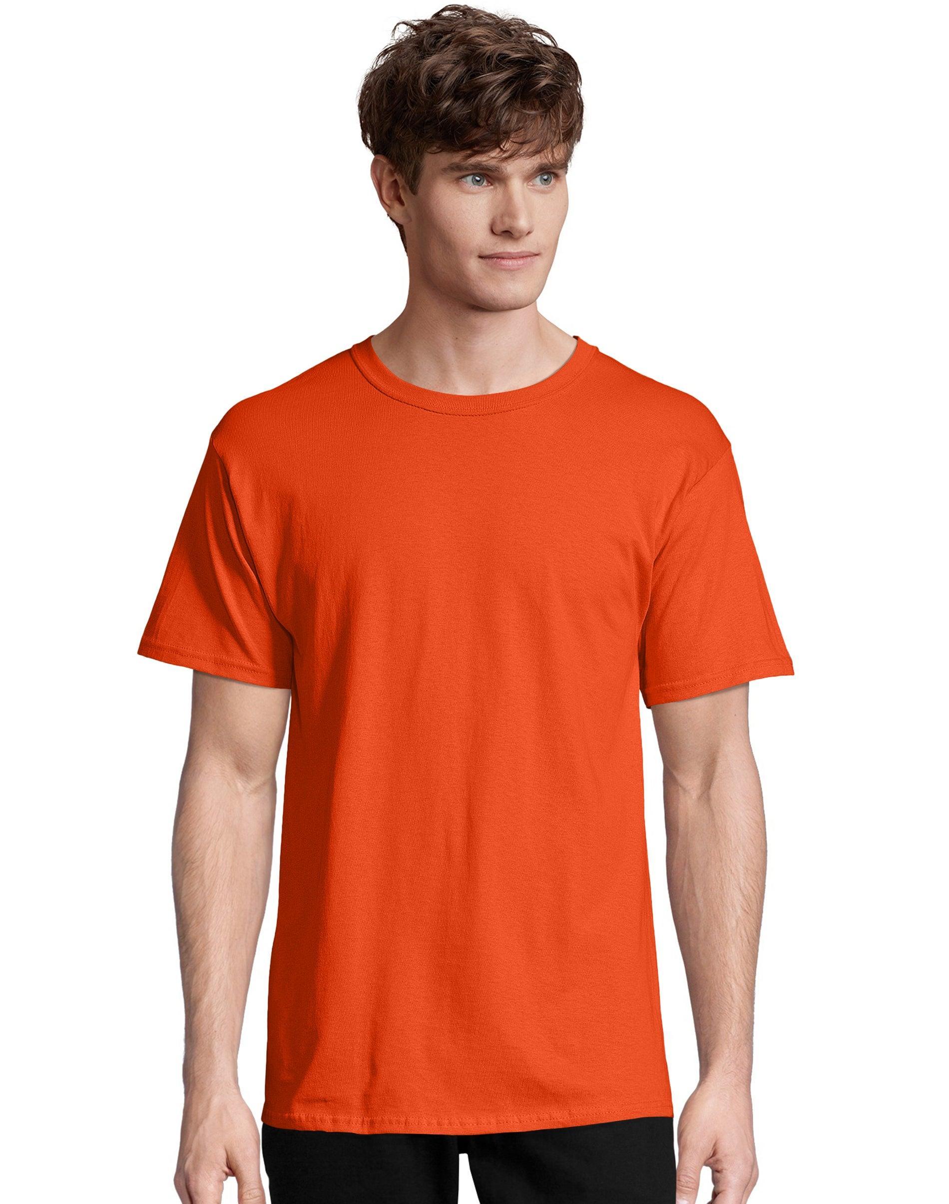 Men's Hanes® Essentials 4-Pack Cotton T-Shirt, Size: XL, Orange Product Image