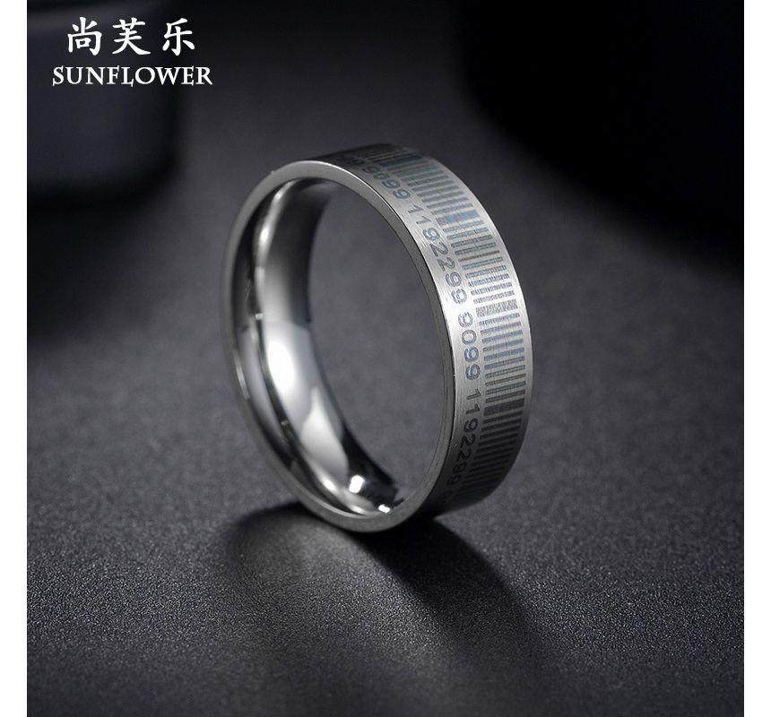 Barcode Silver Tone Ring Product Image