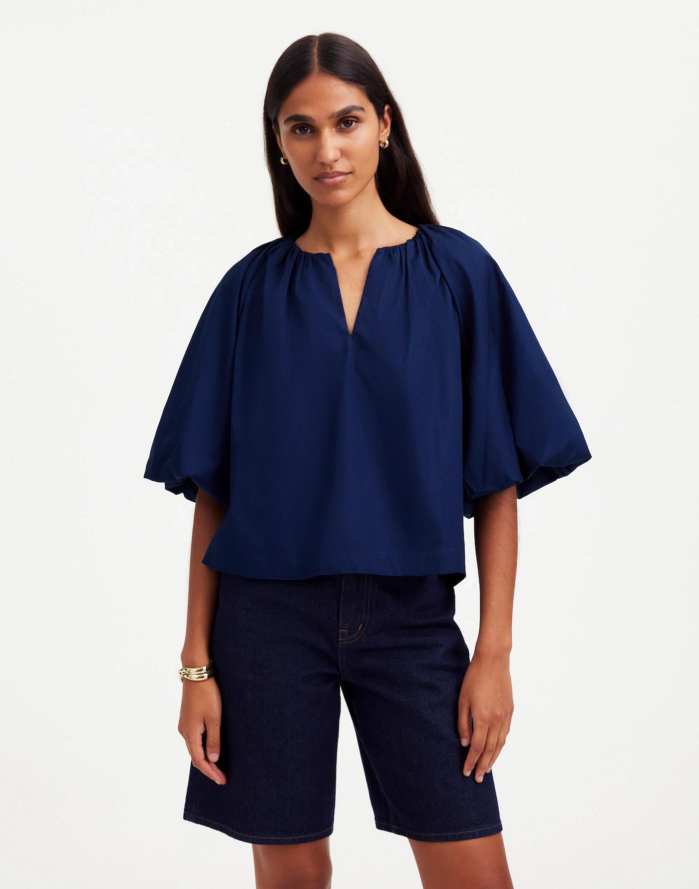 Bubble-Sleeve Top in Poplin Product Image