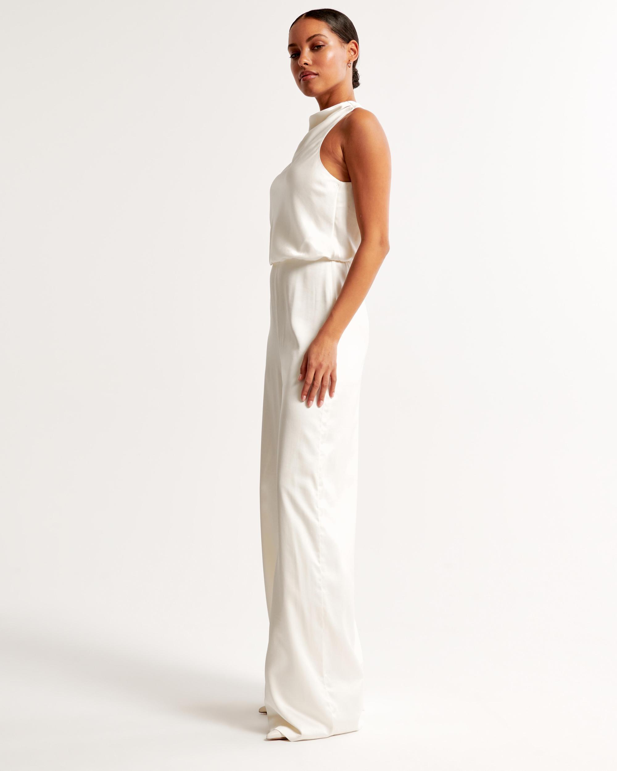 High-Neck Draped Jumpsuit Product Image