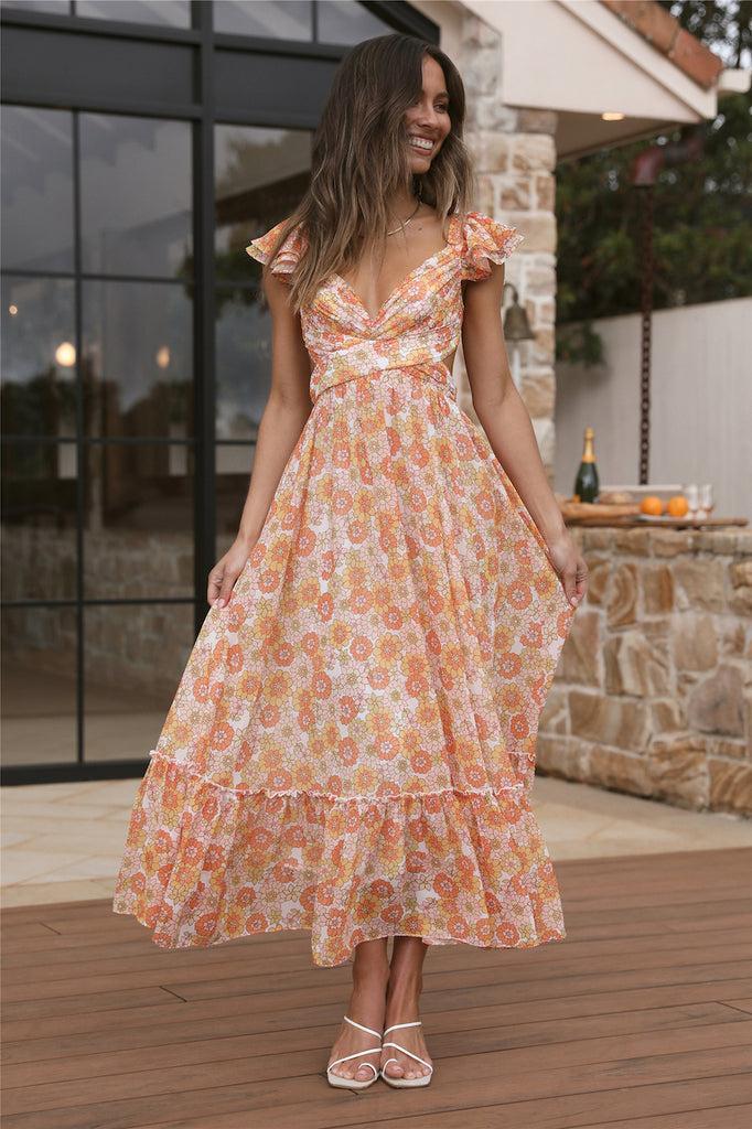 Starting Over Maxi Dress Orange Product Image
