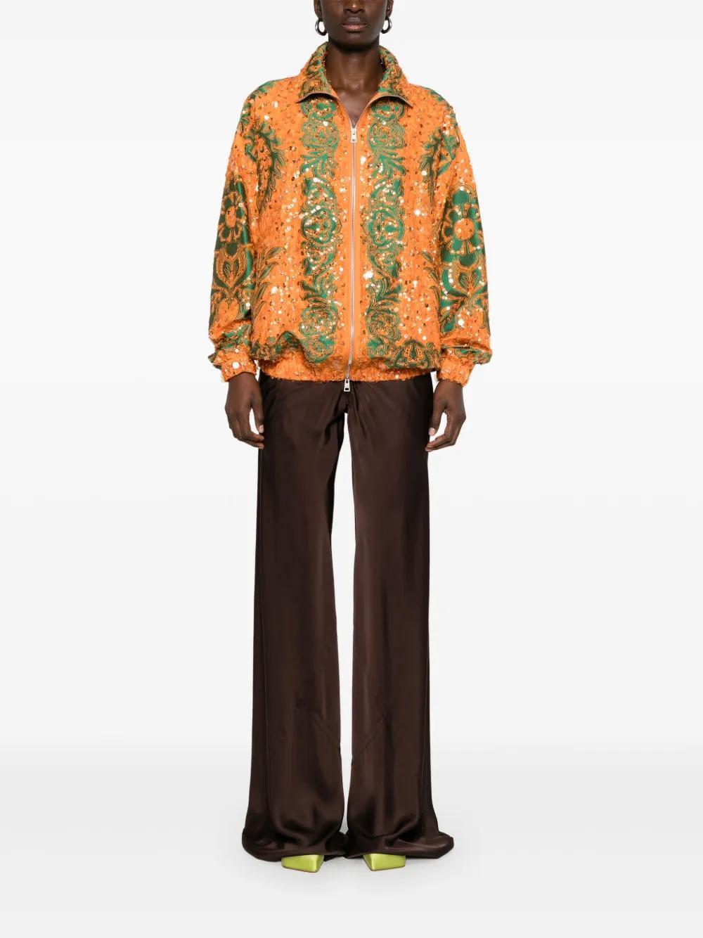 sequin-embellished bomber jacket  Product Image