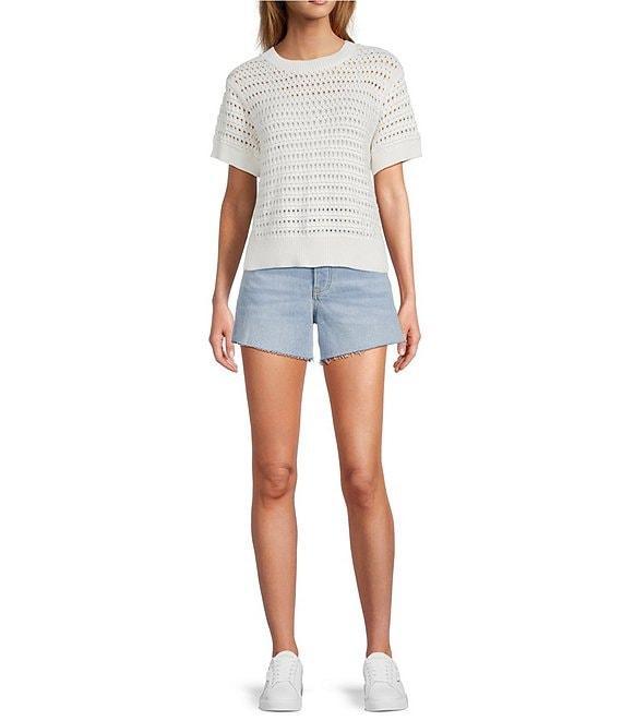 Antonio Melani Bayleigh Raw Hem Mid Rise Denim Shorts Product Image