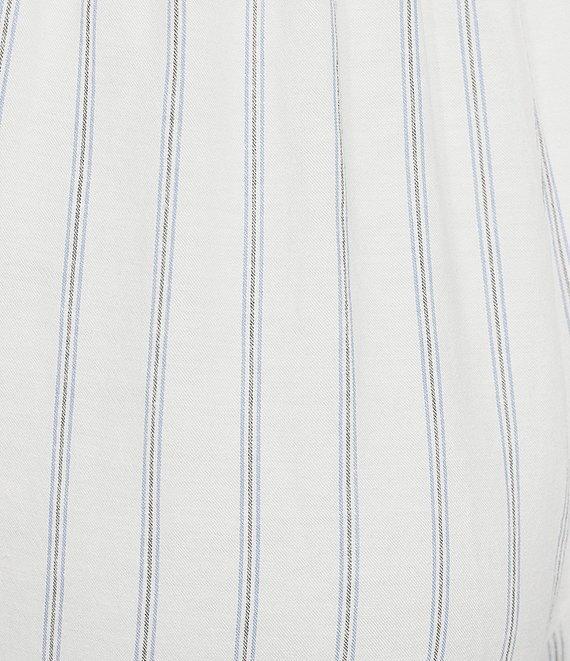Cloth & Stone Linen Blend High Rise Wide Leg Front Drawstring Stripe Crop Coordinating Pants Product Image