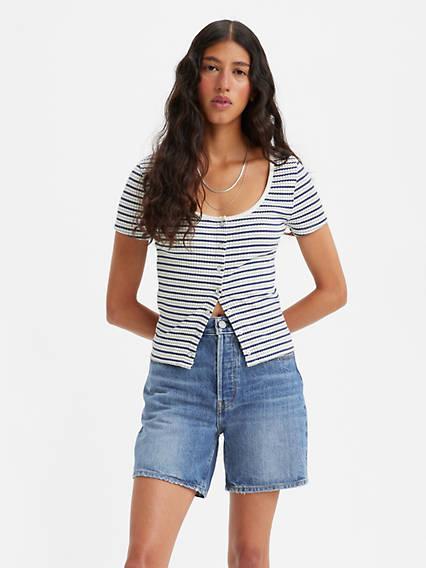 Short Sleeve Britt Snap Front Top Product Image