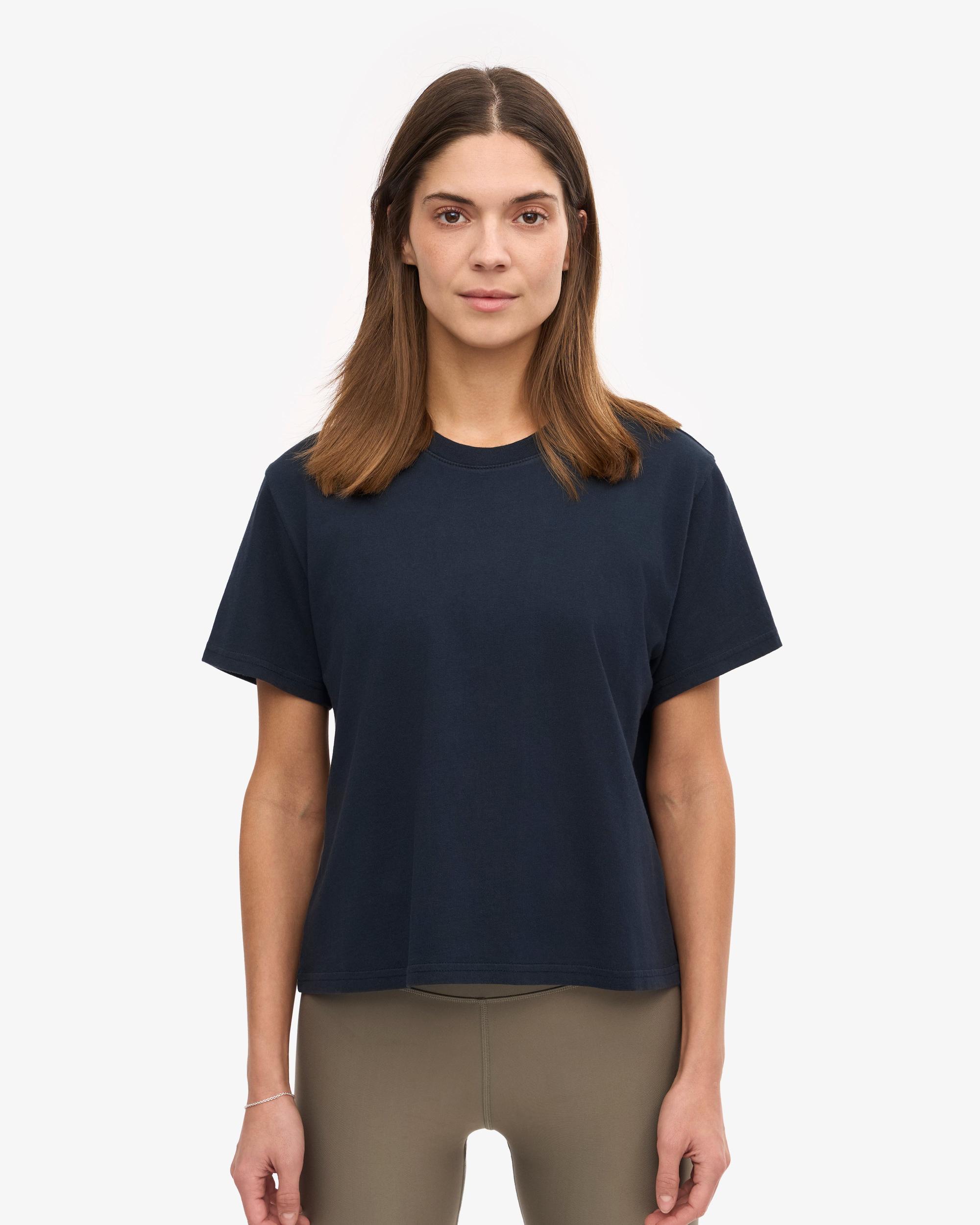 Organic Boxy Crop Tee - Faded Black Product Image