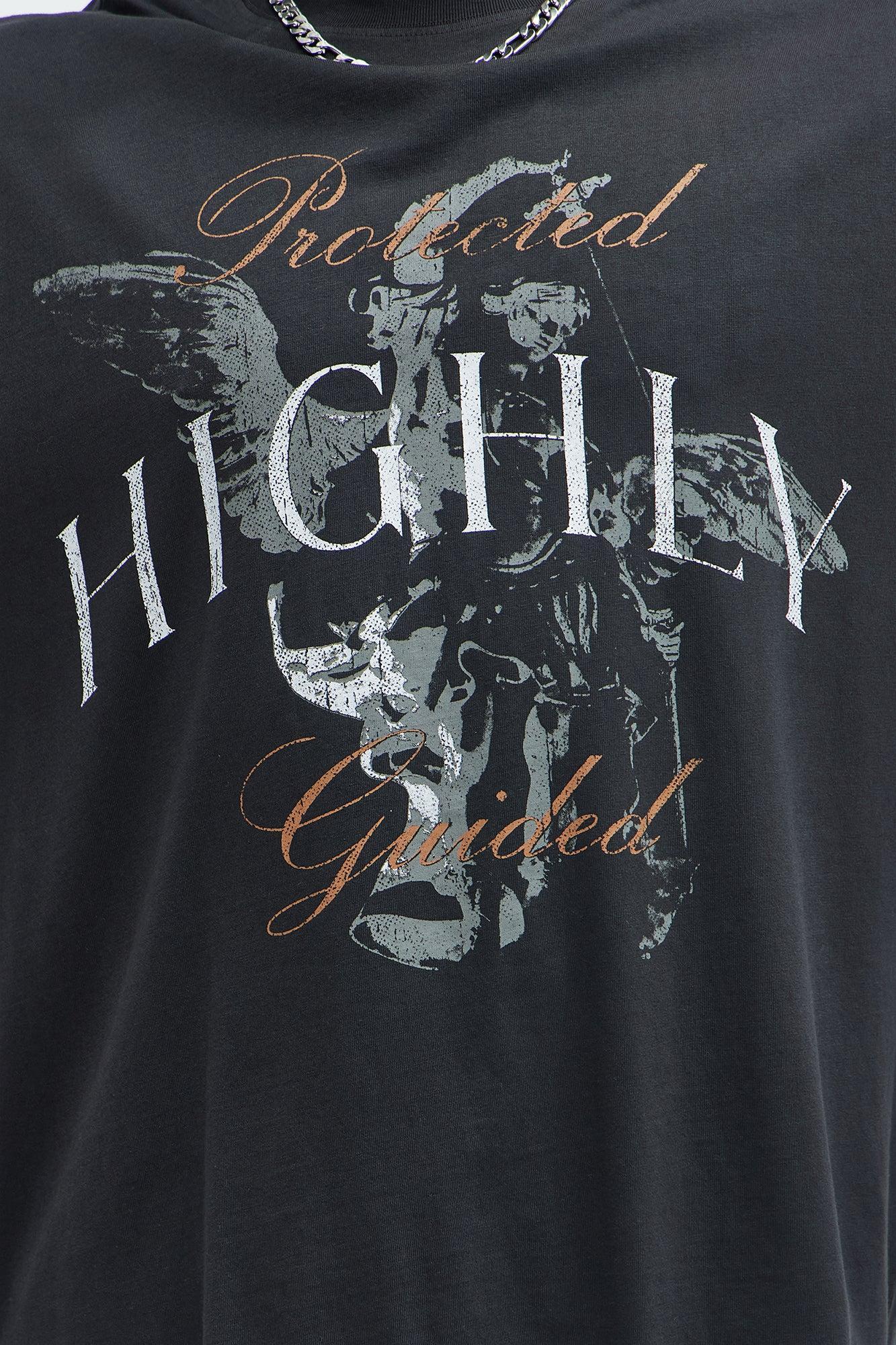 Highly Guided Oversized Short Sleeve Tee - Black Product Image