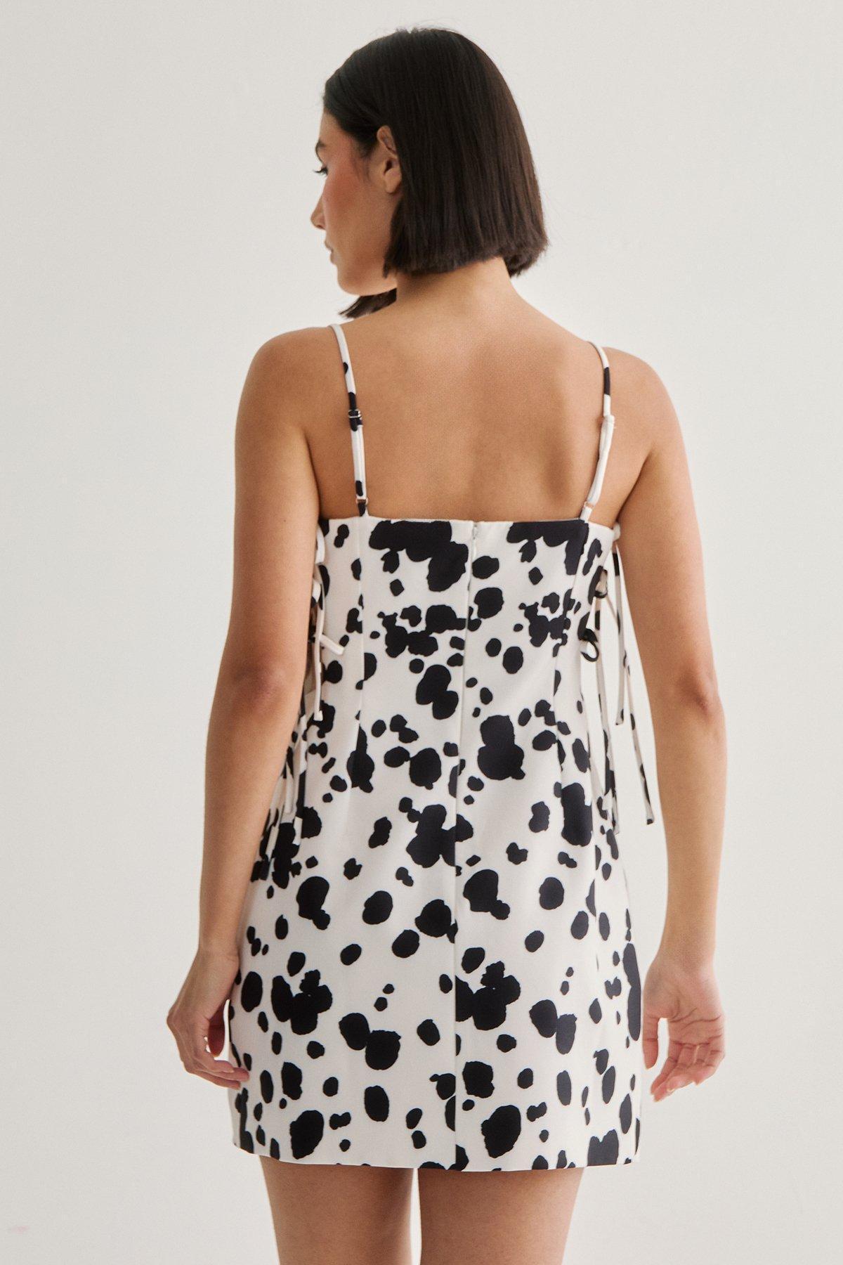 Spot Print Tailored Tie Side Dress Product Image