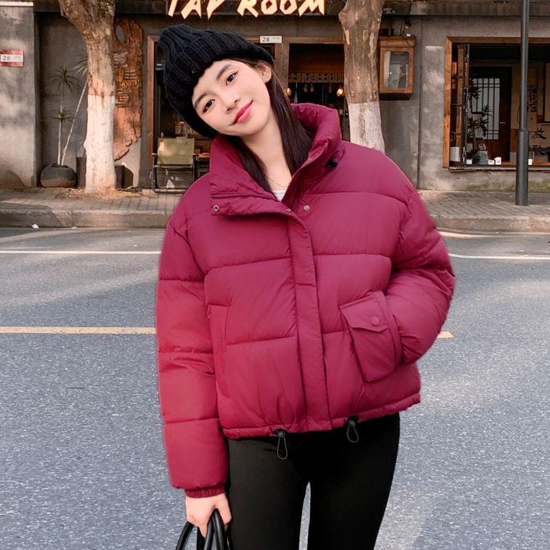Mock Neck Zip-Up Puffer Jacket Product Image