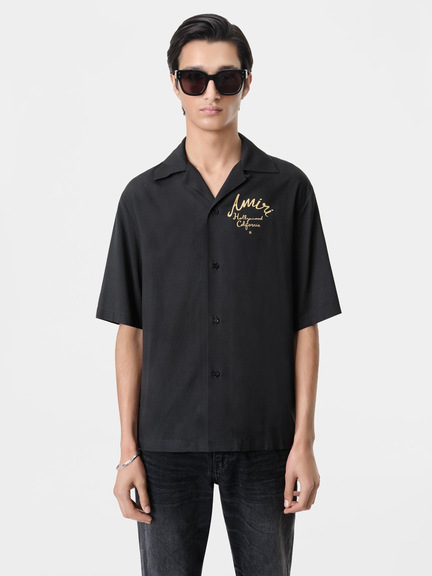 MA QUAD JACQUARD CAMP SHIRT - Black Male Product Image