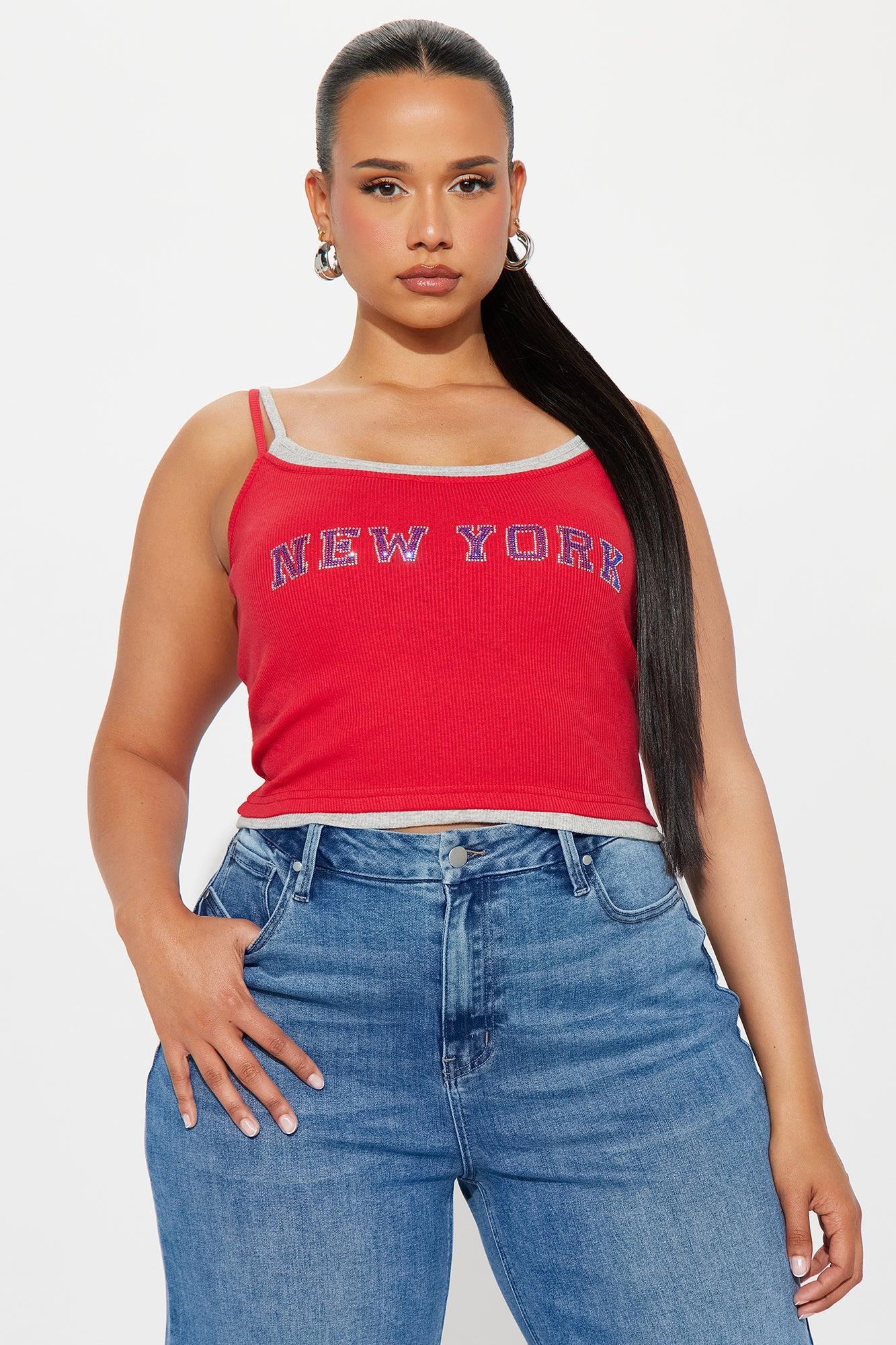 New York Layered Tank Top - Red Product Image