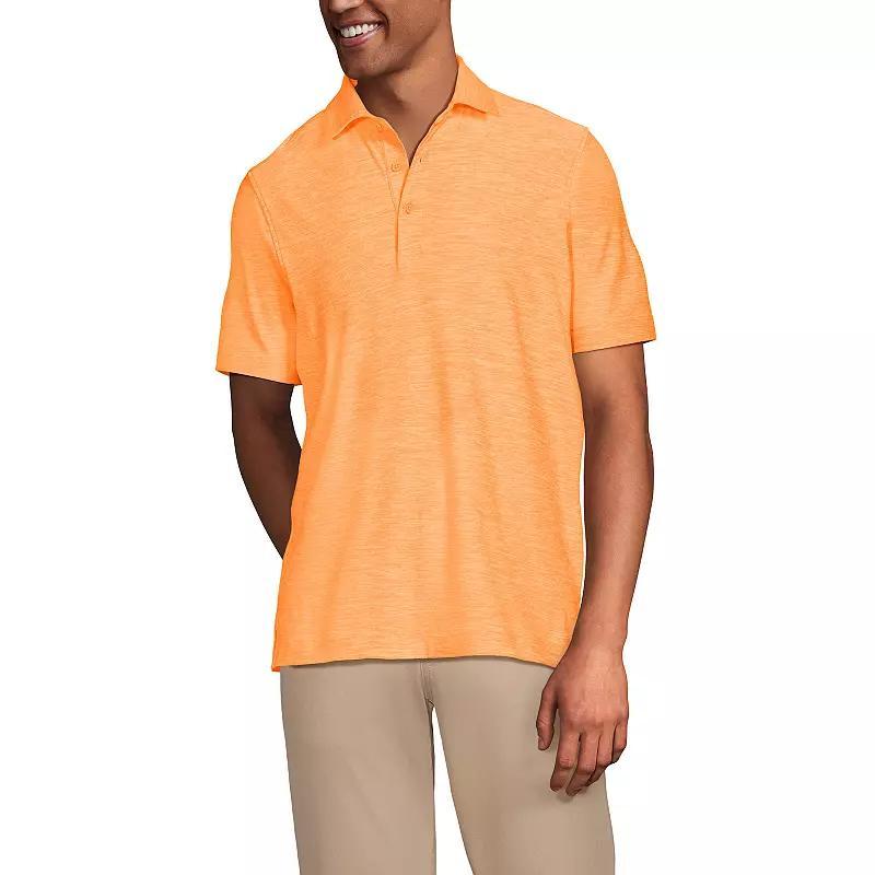Men's Lands' End Short Sleeve Soft Performance Hybrid Polo Shirt, Size: XXL, Orange Space Dye Product Image