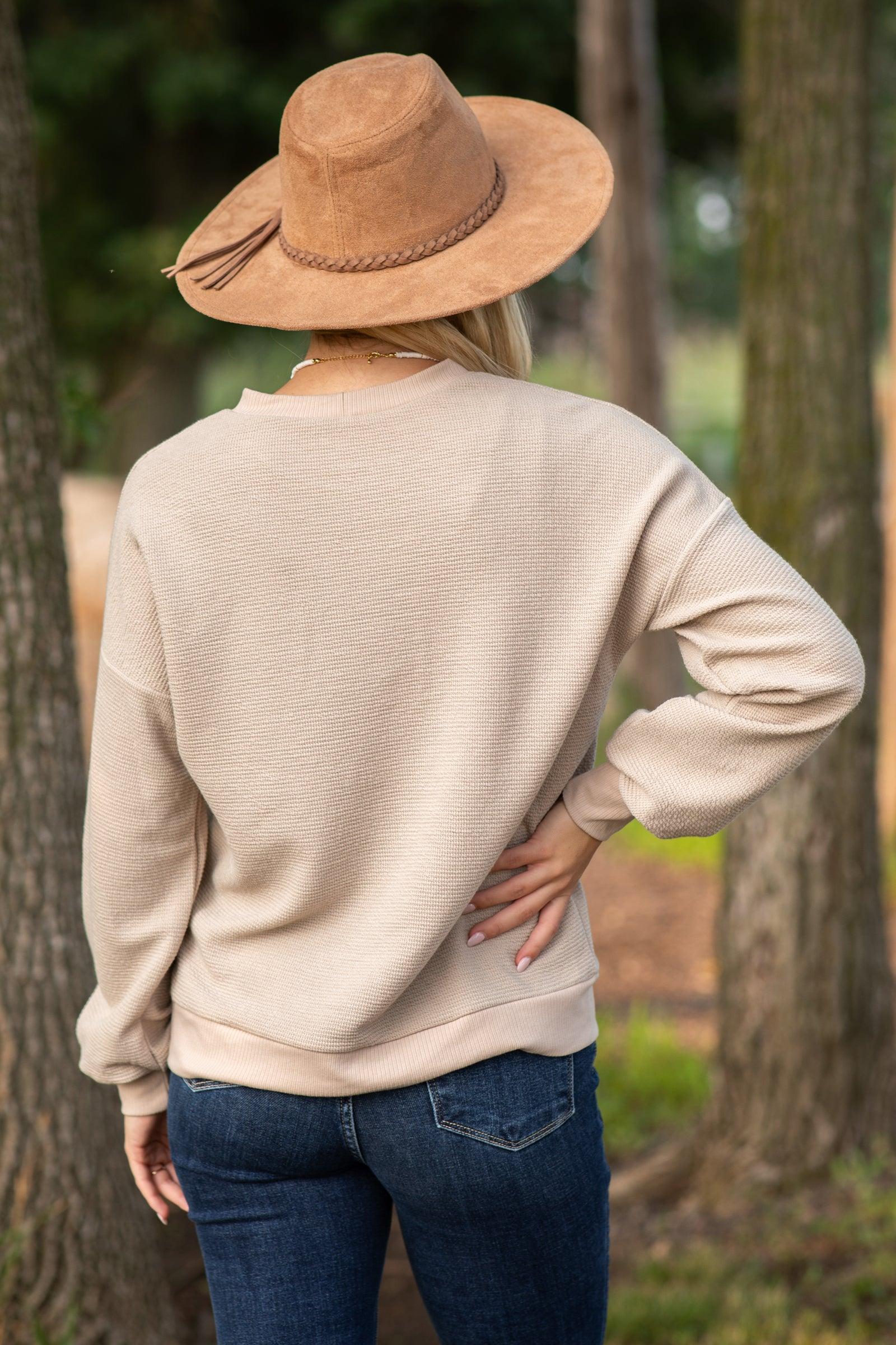 Two-Tone Textured Terry Knit Top Product Image
