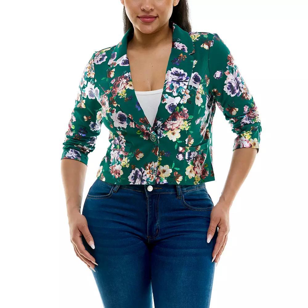 Women's Nina Leonard Foil Blazer, Size: XL, Blue Team Product Image