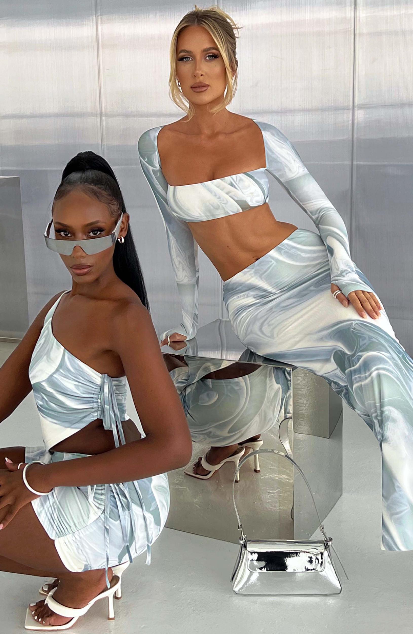 Blair Maxi Skirt - Grey Haze Print Product Image