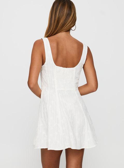You Can Embroidered Mini Dress White Product Image