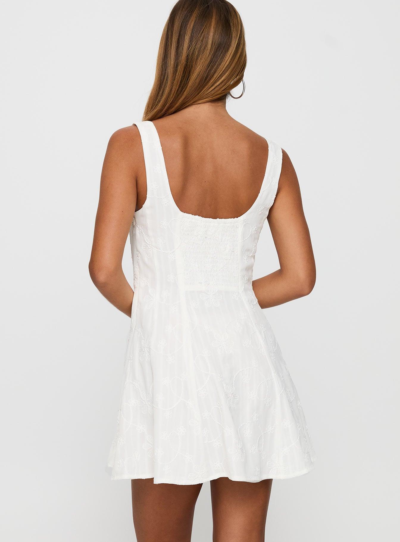 You Can Embroidered Mini Dress White Product Image