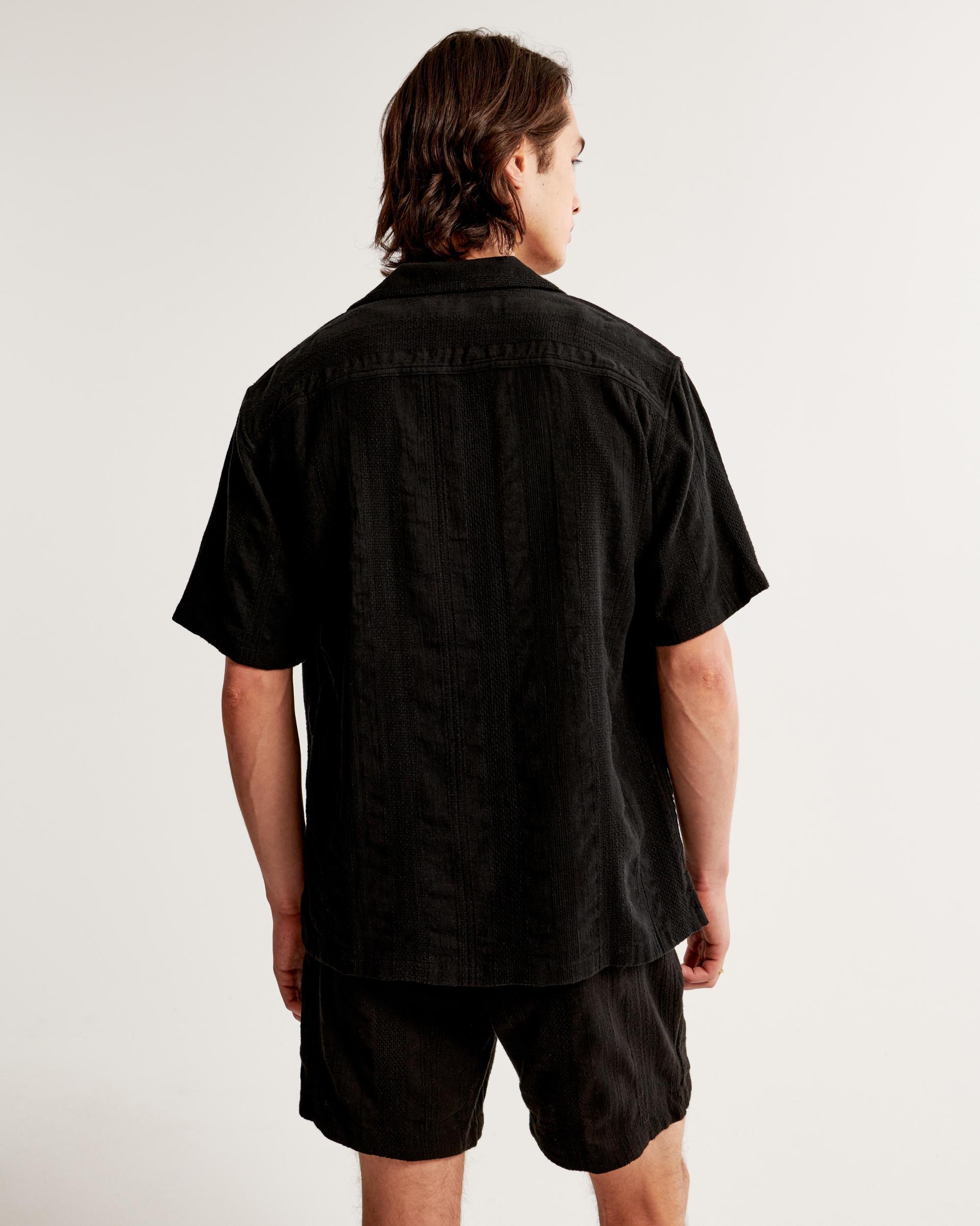 Camp Collar Linen-Blend Shirt Product Image