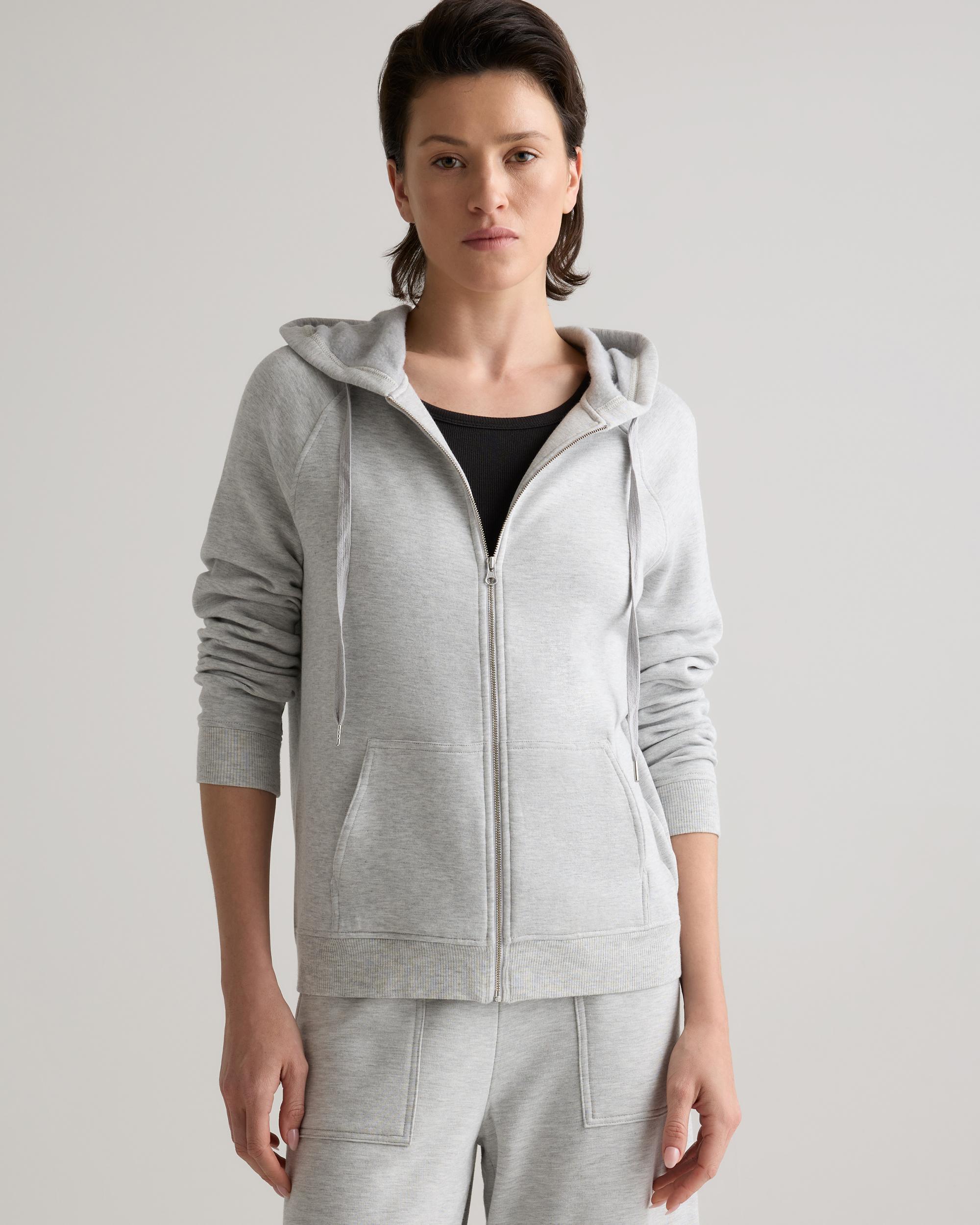 Quince | Women's SuperSoft Fleece Zip Up Hoodie Jacket Lenzing Modal Product Image