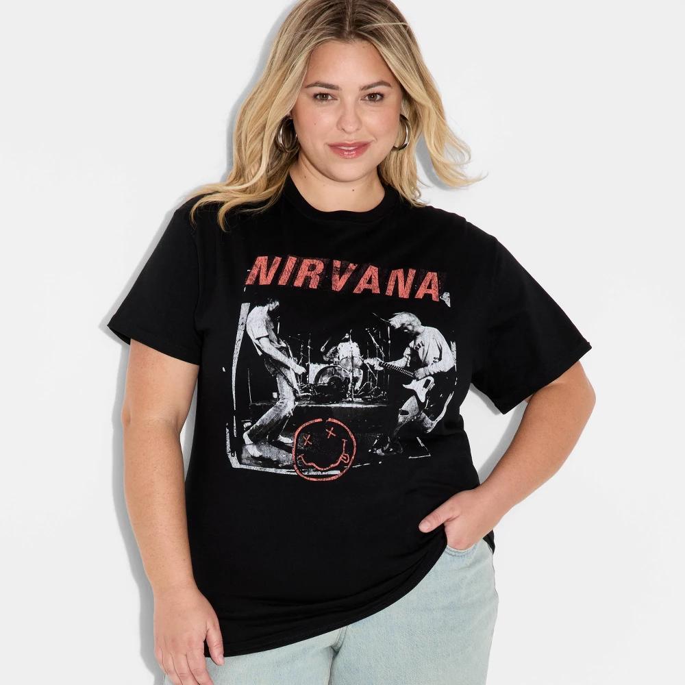 Women's Nirvana Short Sleeve Graphic T-Shirt - Black Product Image