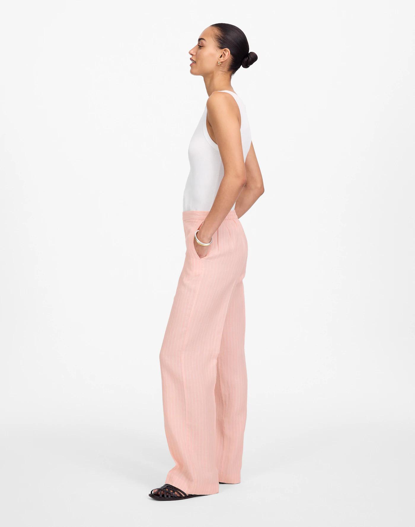 The Petite Easy Pull-On Pant in 100% Linen Product Image