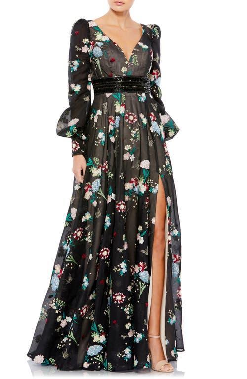 Womens Floral Embroidered Gown Product Image