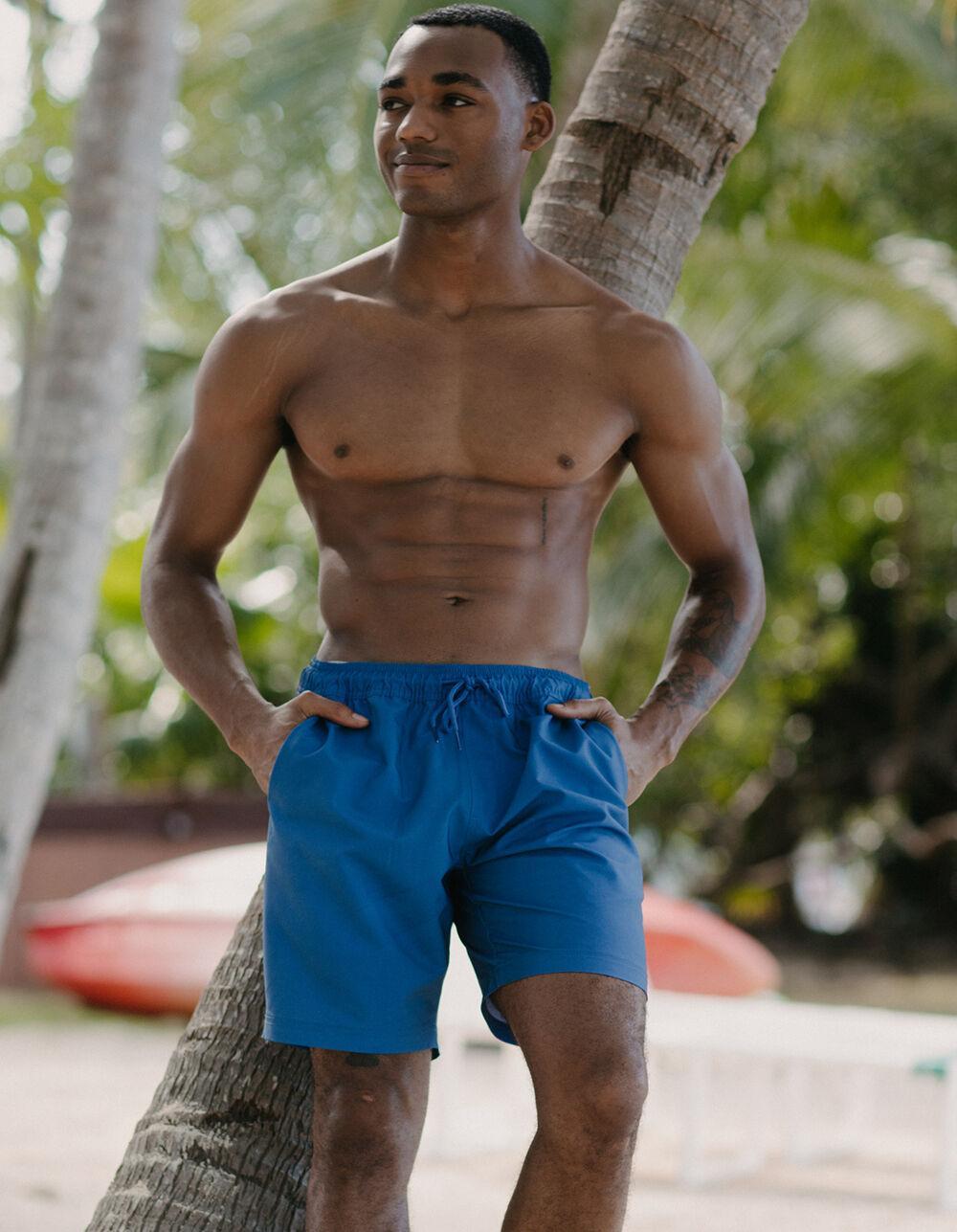 BLUE CROWN Tiburon Color Changing Mens 7" Swim Shorts - ROYAL Product Image