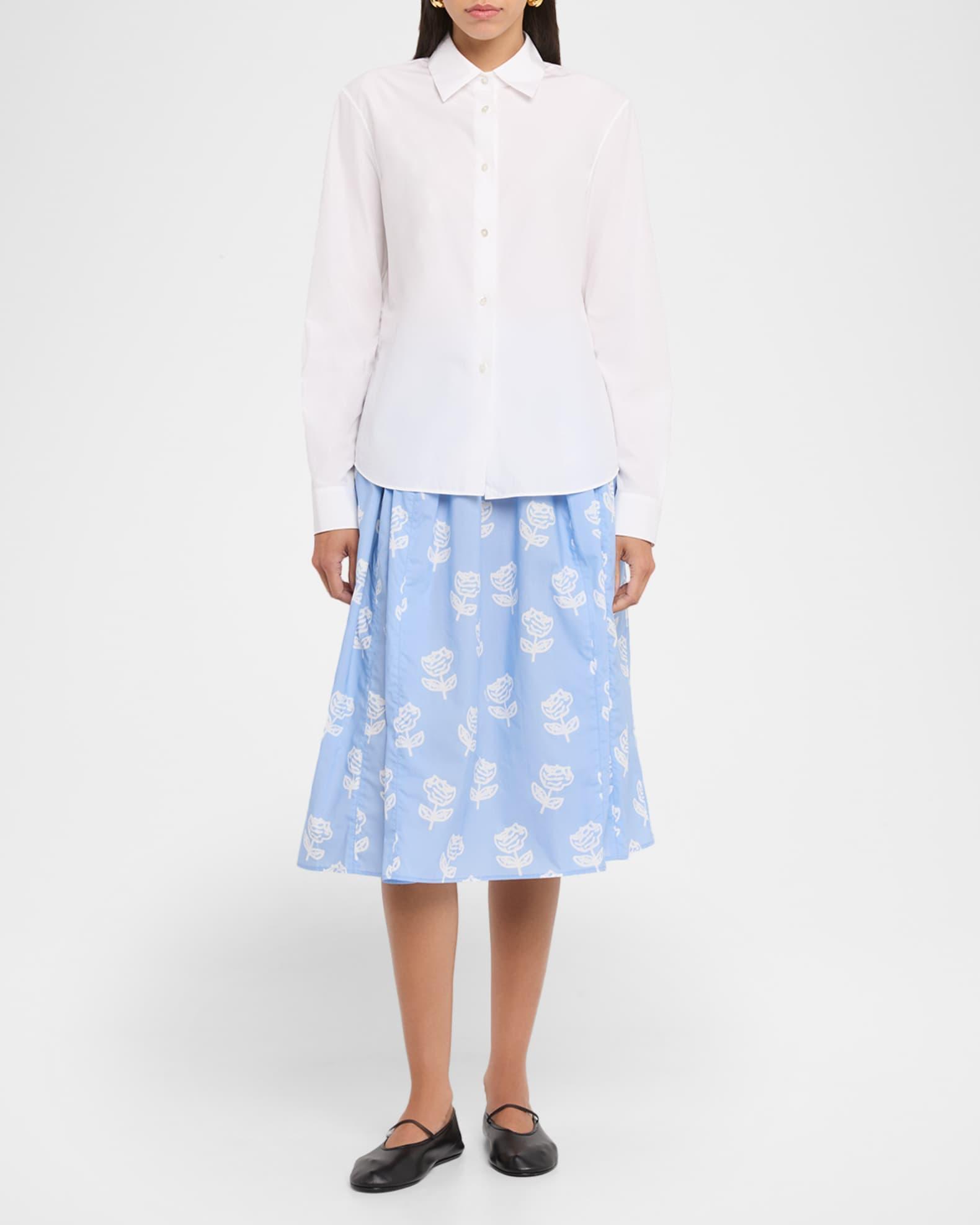 Floral Cotton Midi Skirt Product Image