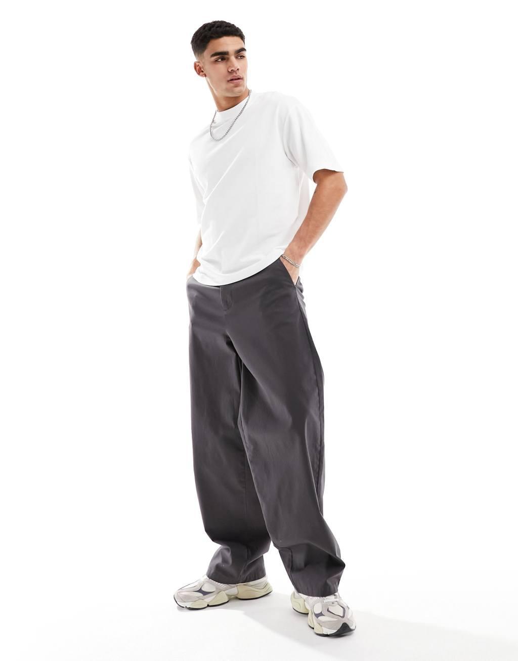 Selected Homme oversized boxy T-shirt in white Product Image