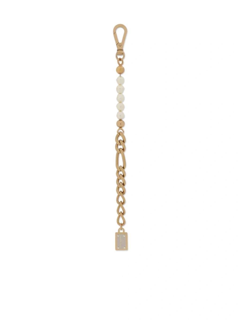 DOLCE & GABBANA Logo-plaque Chain-link Bracelet In Gold Product Image