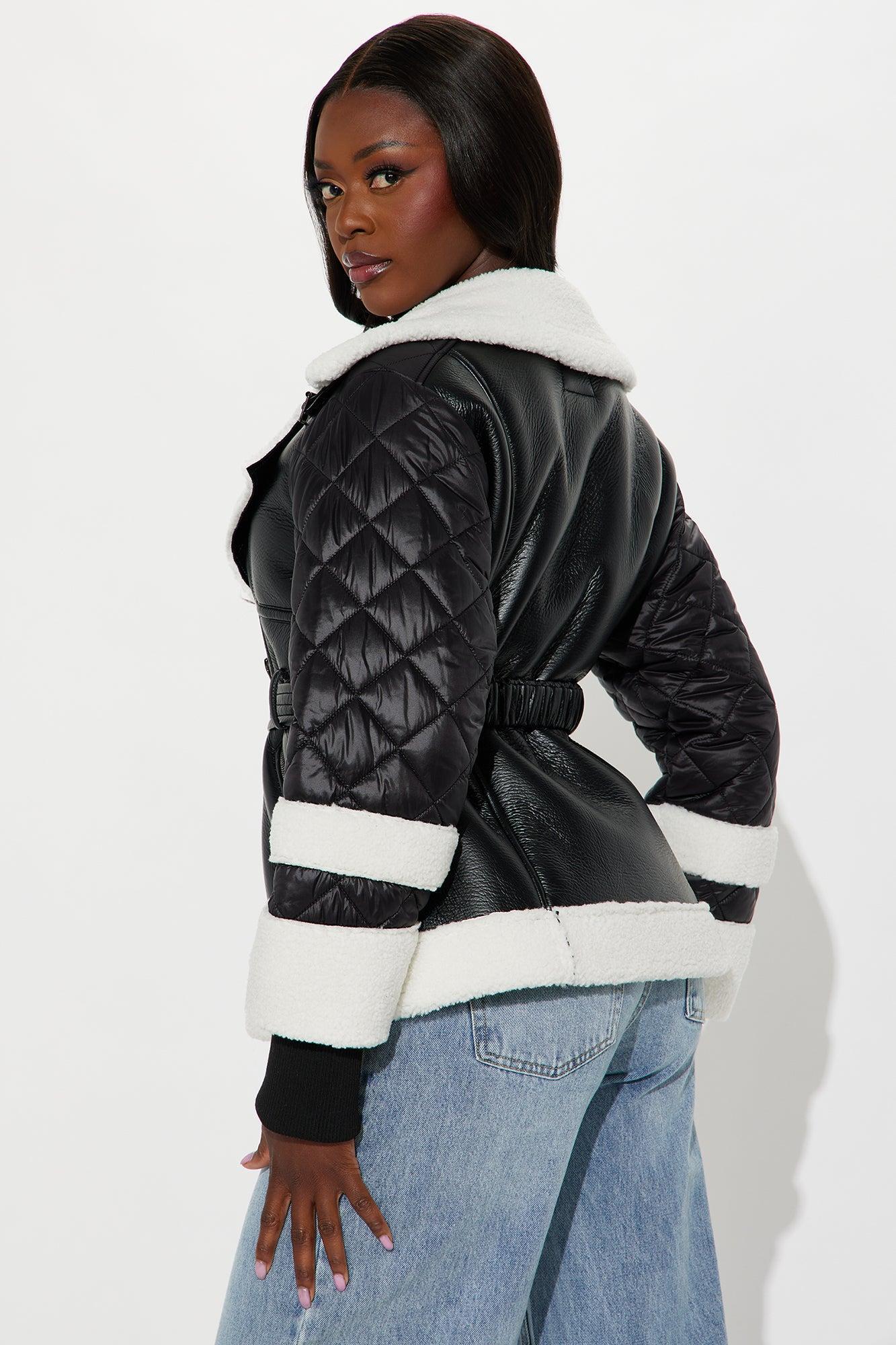 Aspen For The Weekend Faux Leather Coat - Black Product Image