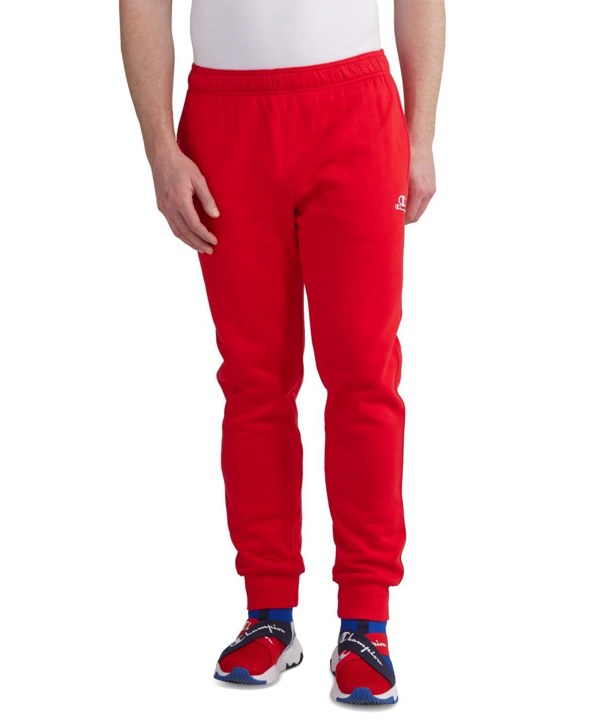 Champion Mens Classic Fleece Pants - White/Burgundy Product Image