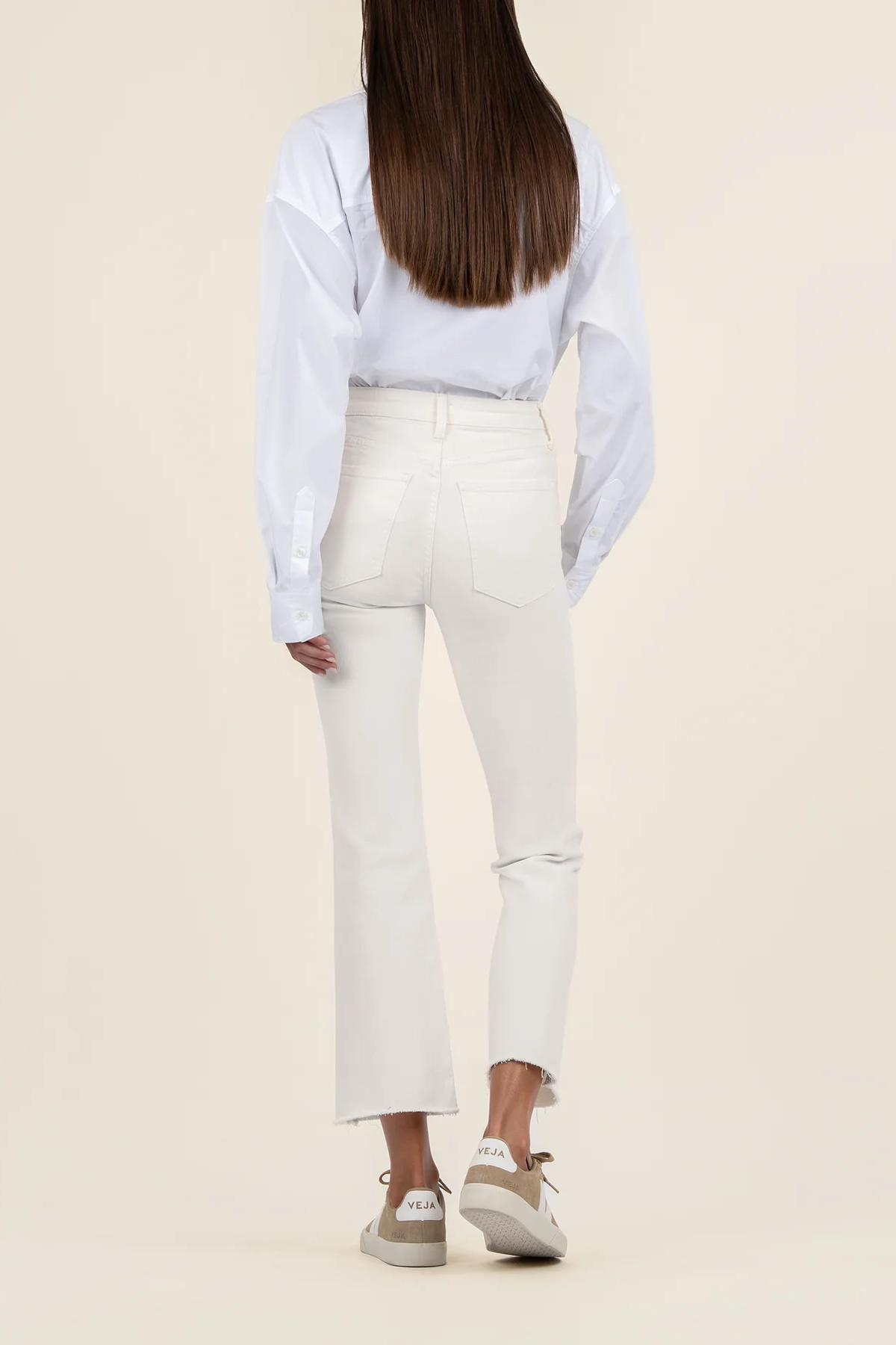 Kelsey High Rise Ankle Flare- Ecru Product Image