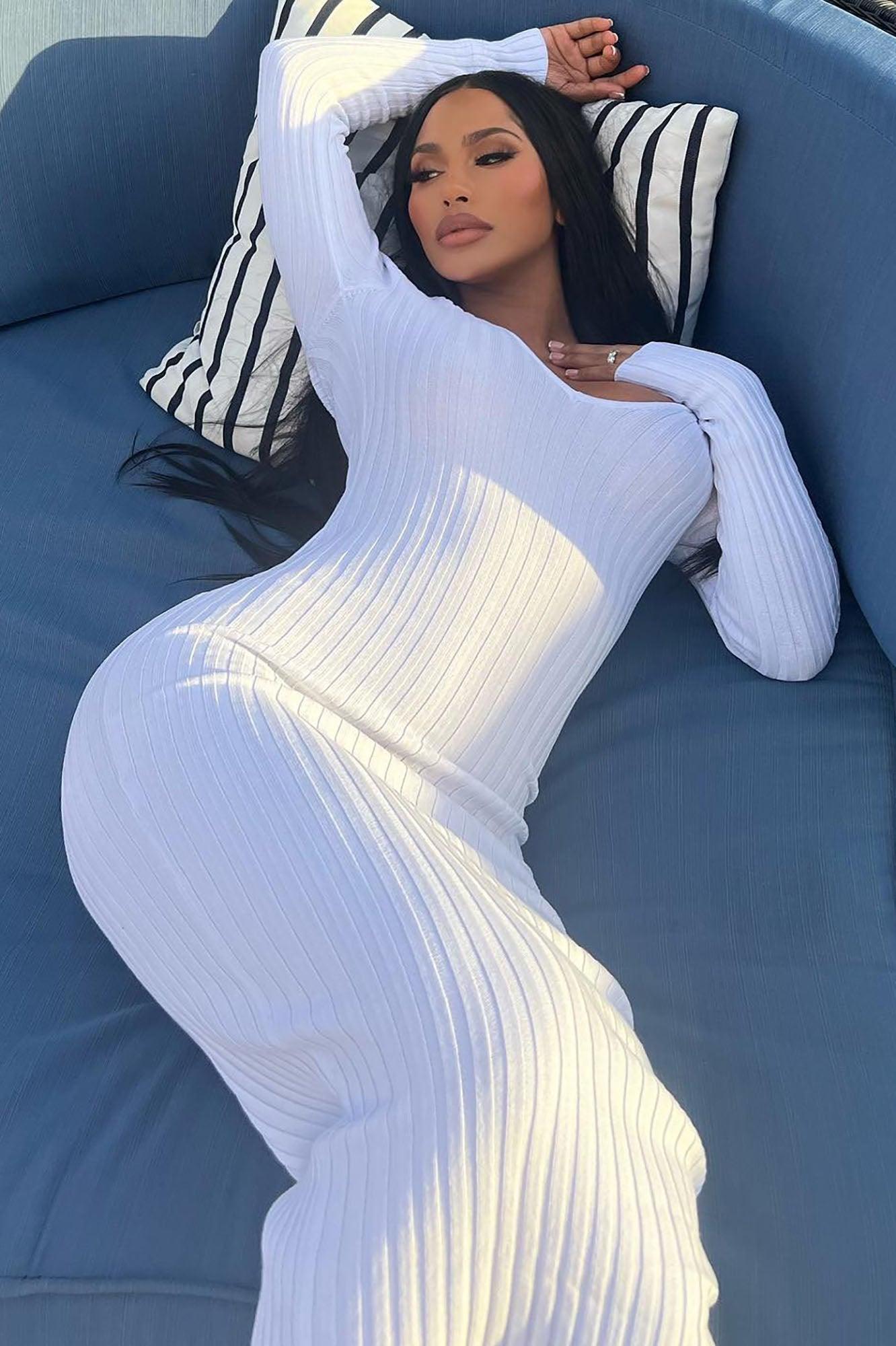 Kallan Knit Dress - White Product Image