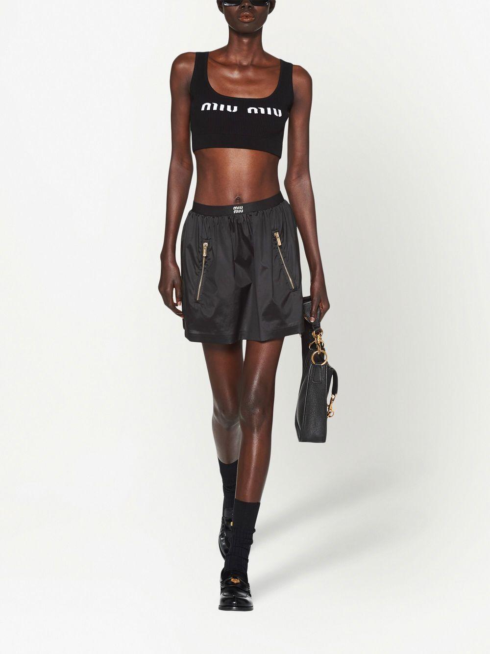 cropped logo-knit tank top Product Image