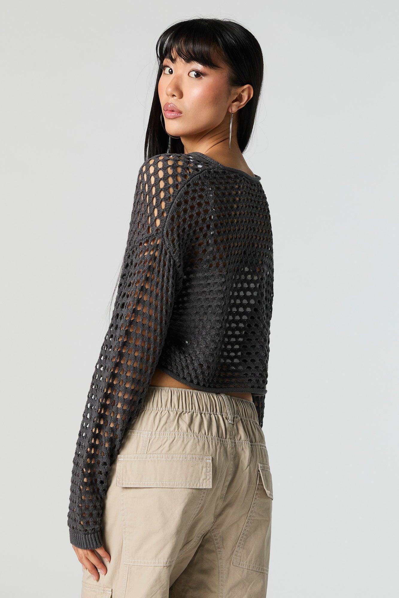 Wide Open Knit Cropped Sweater Female Product Image