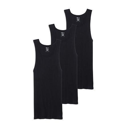Men's Jockey® 4-Pack Fitted Tank Top A-Shirts, Size: Medium, White Gray Black Product Image