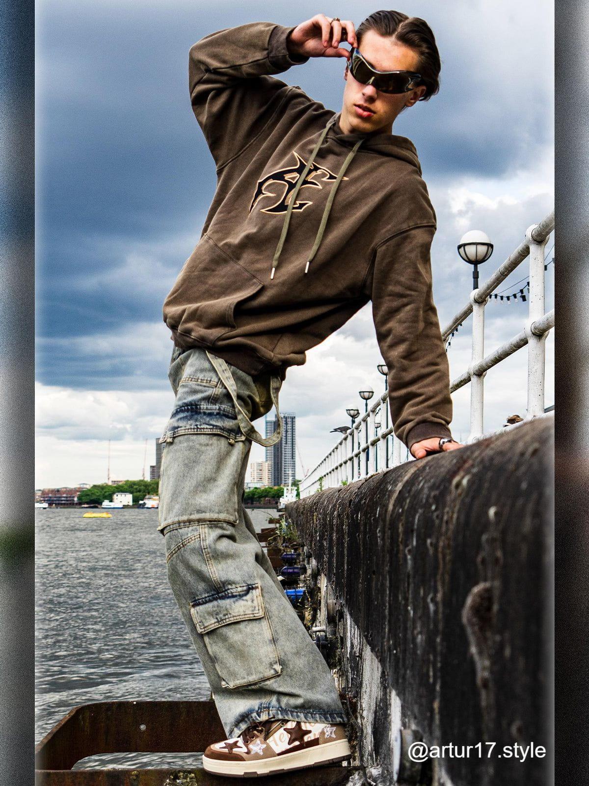 Aelfric Eden Embroidery Washed Hoodie Product Image