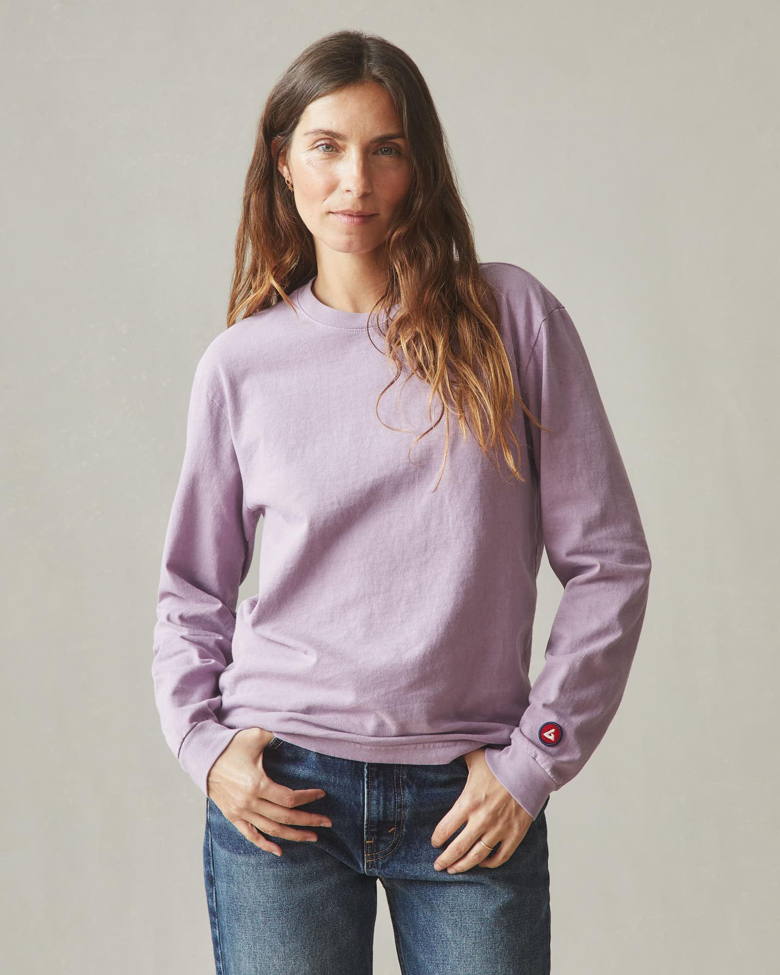 Women's Vintage Crew Long Sleeve Tee - Washed Very Grape Product Image
