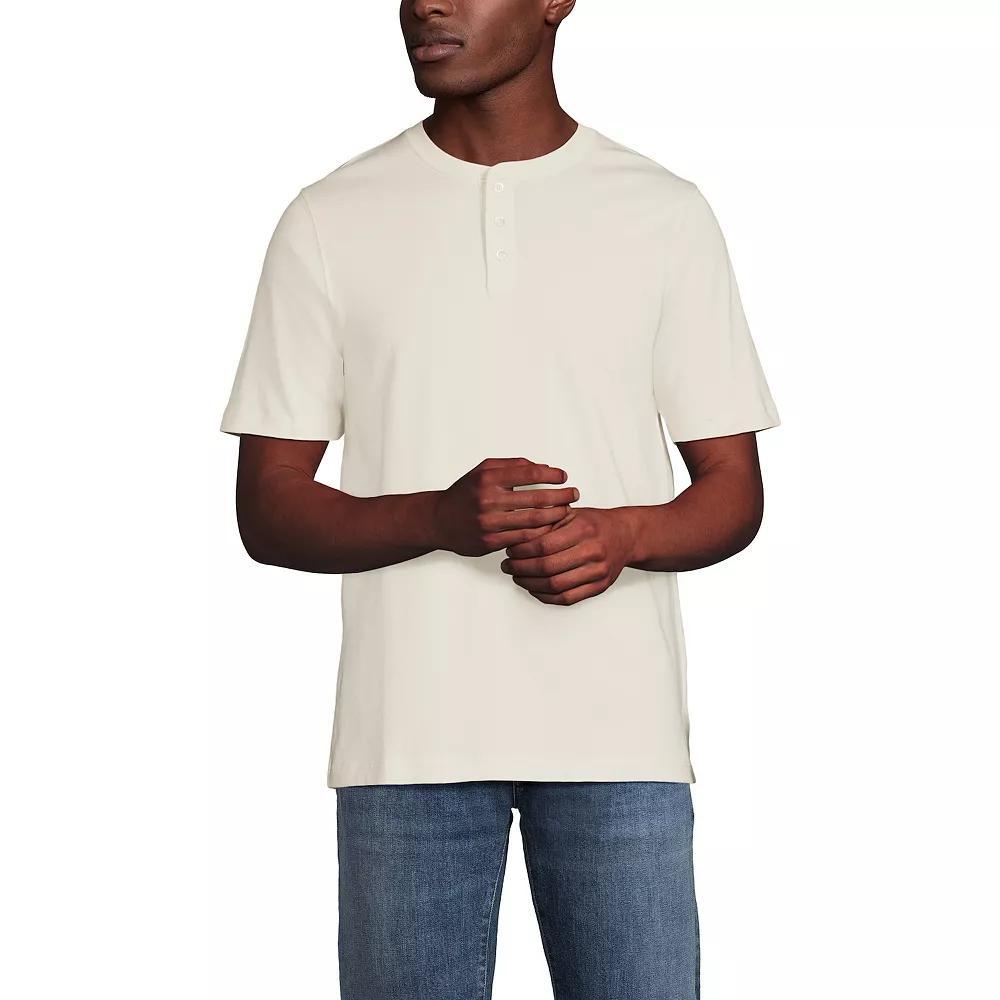 Men's Lands' End Classic-Fit Super-T Henley, Size: Large, Antique Alabaster Product Image