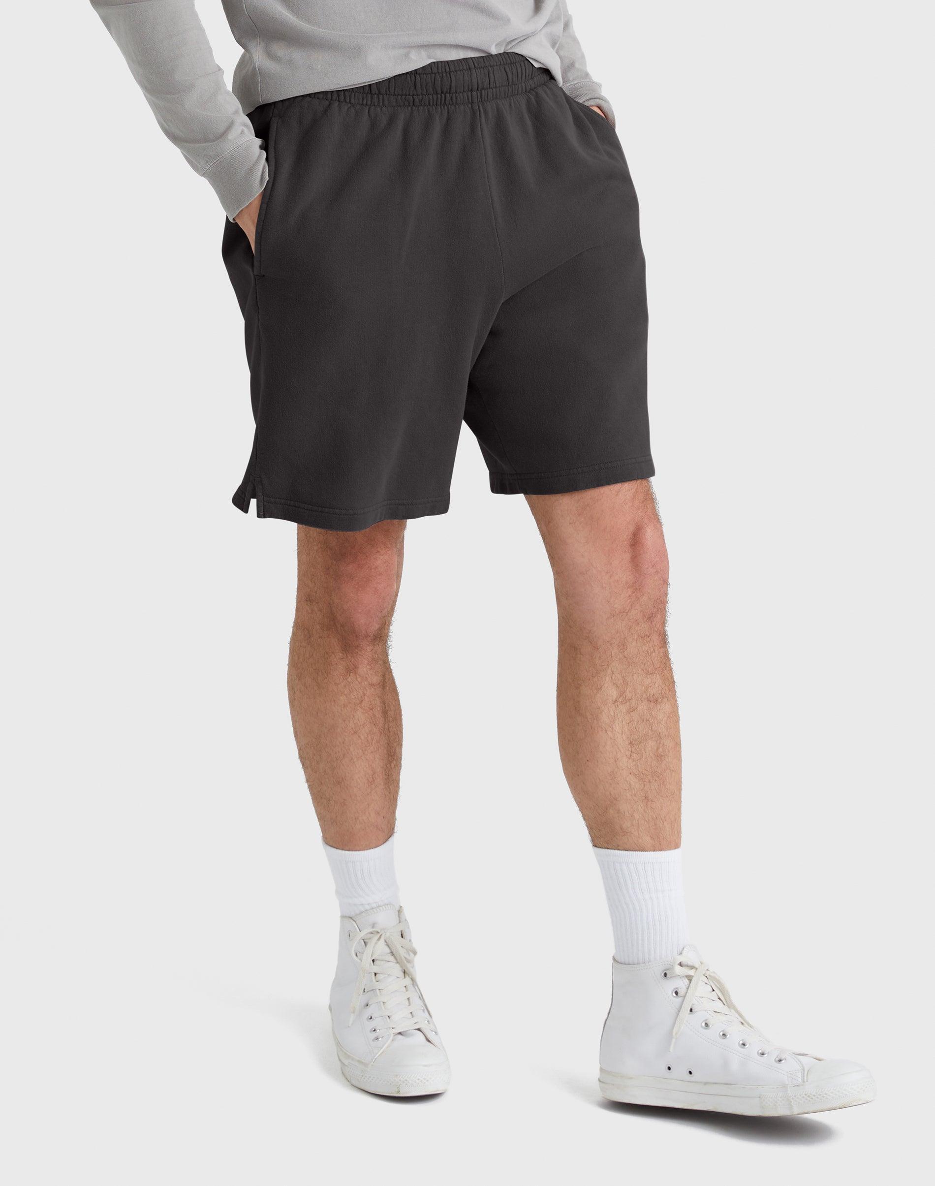 Hanes Mens Garment Dyed Sweat Shorts, 8 New Railroad Grey S Product Image