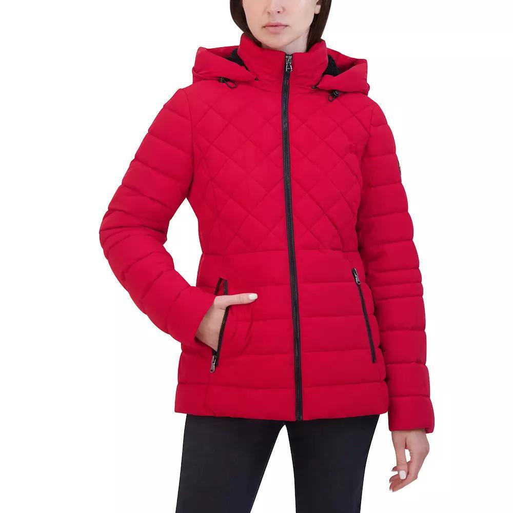 Womens Halitech Quilted Stretch Faux-Fur Trim Lightweight Jacket Product Image